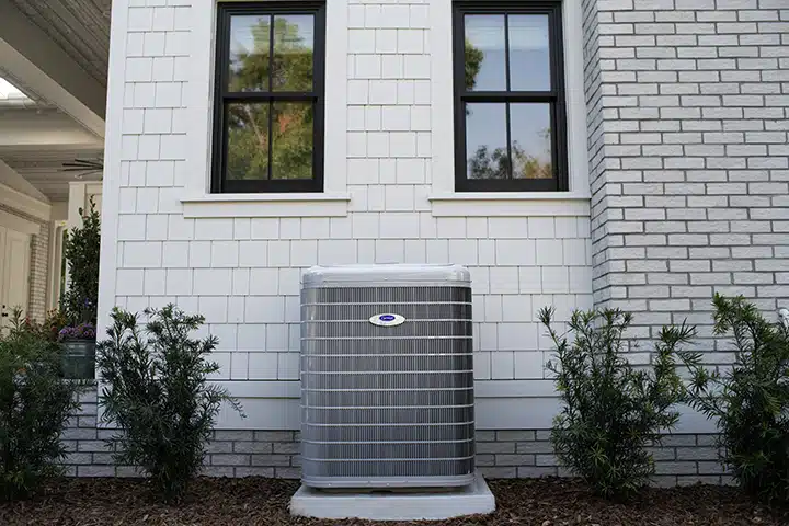 Air conditioner outside of residential home in Arvada, CO.