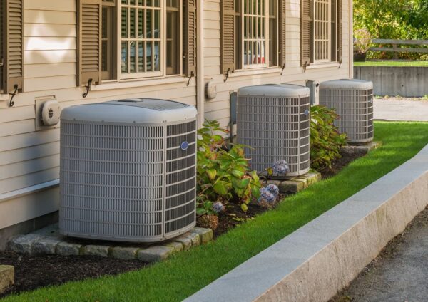 Air conditioner units outside of residential home in Centennial, CO.