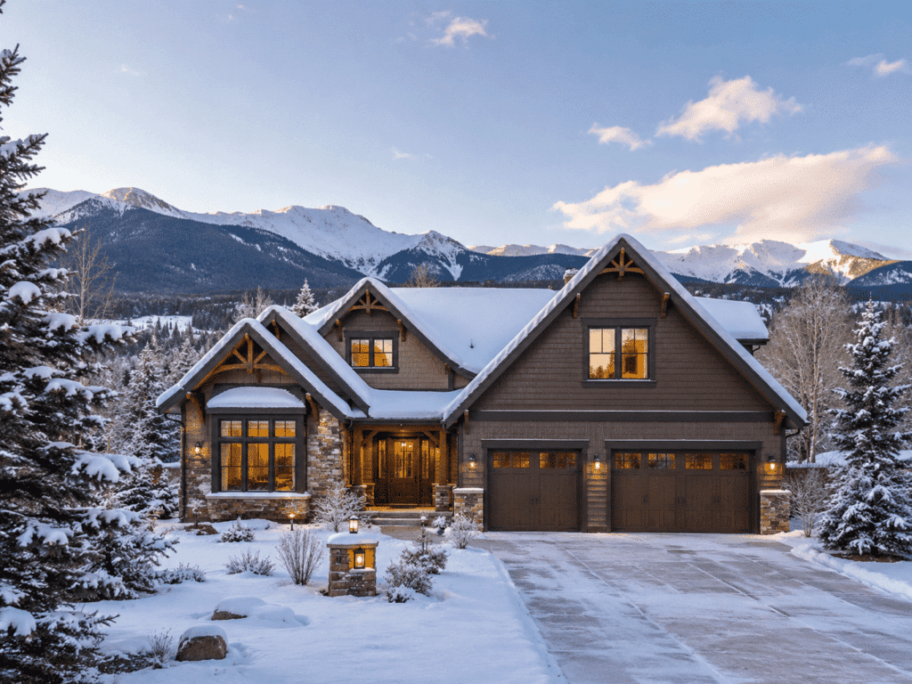 residential home in colorado during winter